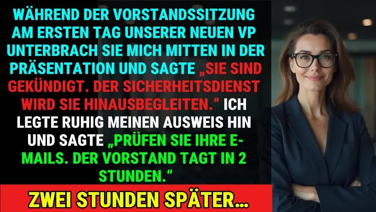 Sie Feuerte Mich Am Ersten Tag – Zwei Stunden Später Erkannte Sie Ihren Fehler
