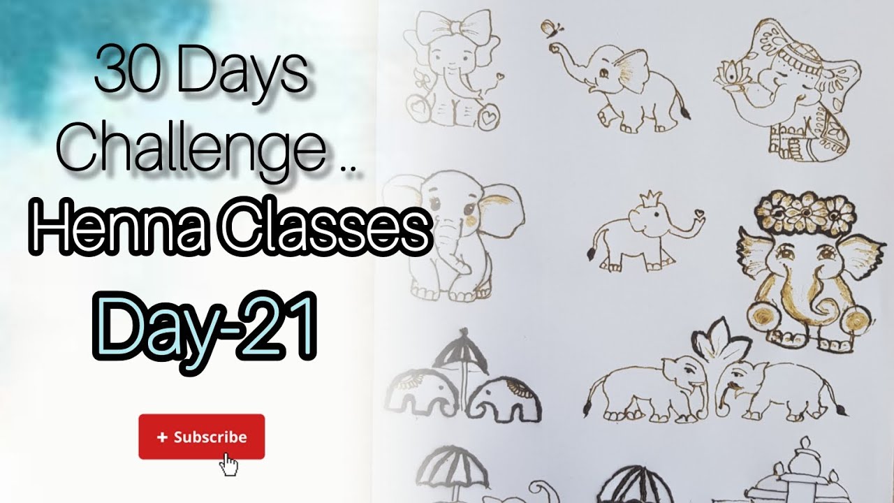 Henna Classes Day-21 || Different types of elements henna designs || Henna Classes by teesa 