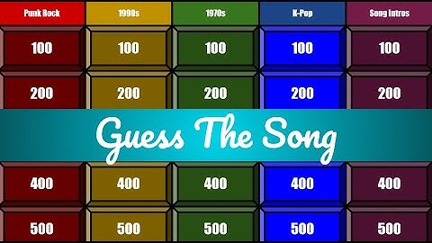 Guess the Song: Jeopardy-Style Music Quiz #71