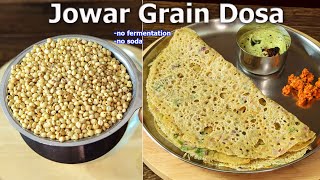 Jowar(Sorghum) Grain Dosa Recipe | No Fermentation No Soda Recipe | Sorghum Millet Recipe