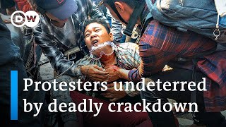 Myanmar protesters back on the streets after deadliest day yet | DW News