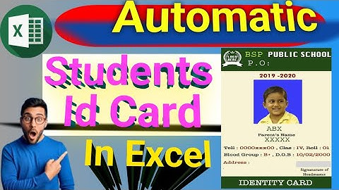 How to Create Student Id Card in Excel | Automatic Create Id Card using Vlookup Formula |