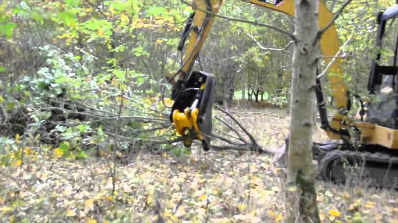 TMK lightened tree shear On a cat 302.5 YouTube