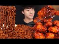     black bean noodles  fried chicken mukbang asmr eating sounds