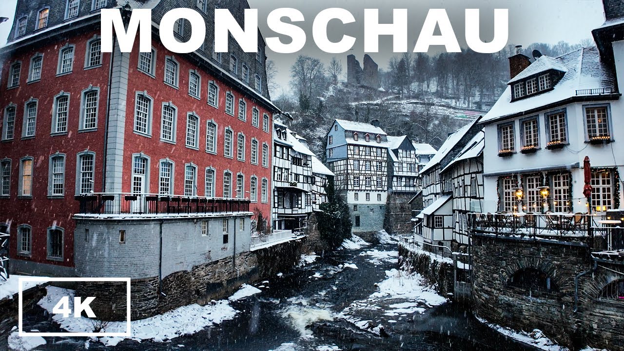 Monschau in der Eifel - Deutschlands schönste Kleinstadt im Schnee ❄️ Snow Walking Tour 4K