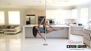 Jasmin Pole trickBeginner/Intermediate Pole dance fitness tutorial Learn to pole dance
