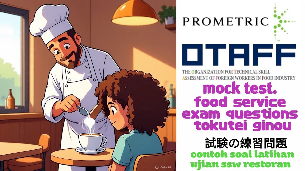 mock test food service exam practice questions  tokutei ginou /  soal latihan ujian ssw restoran