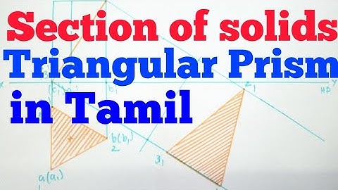 Section of solids triangular prism engineering drawing in tamil