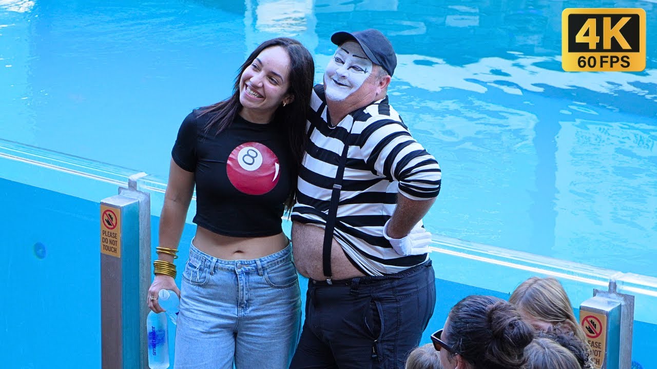 Мим Том устраивает веселое шоу! #tomthemime #seaworldmime #seaworldorlando