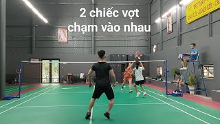 Badminton Cầu lông đôi nam nữ 2 chiếc vợt chạm vào nhau 🏸 #badminton #linstuan #caulongvietnam