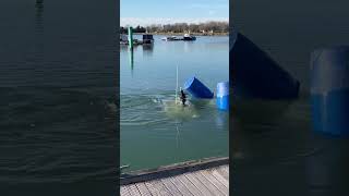 Jaws In Gosport Sunken Boat Towed Underwater During Salvage.