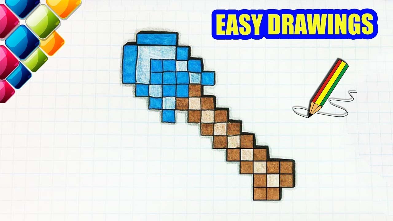 Easy drawings #307 How to draw a Minecraft Shovel / drawings for