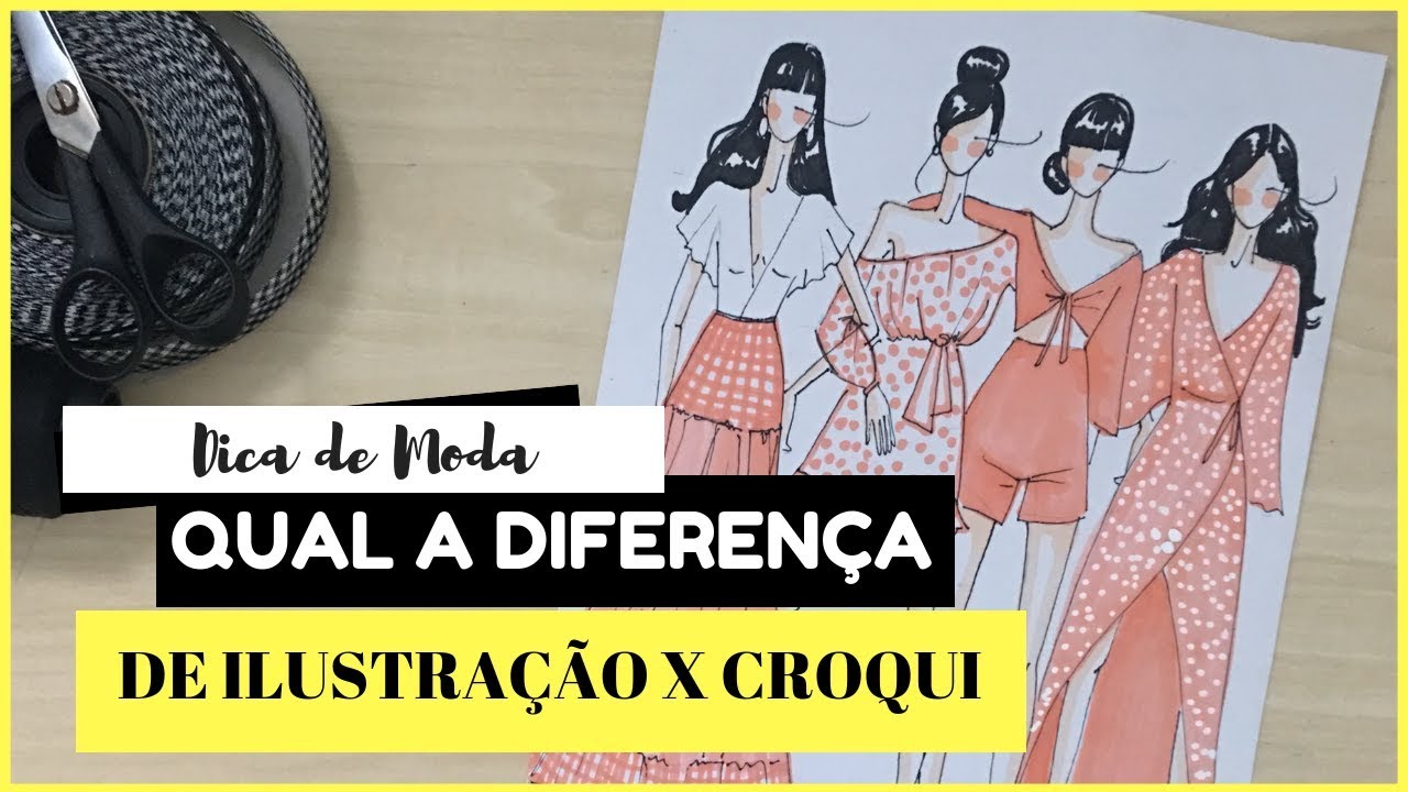 Qual diferença de croqui para Ilustração? | Desenho de moda passo a passo@estilistadozero