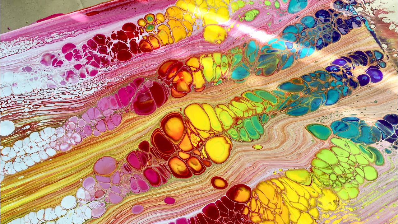 GOLDEN LEAF ACRYLIC POUR FLUIDART inspirational painting 