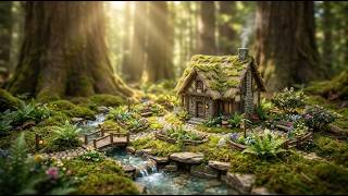 😌 Cozy Forest Cottage, Flowing Water & Soft Relaxing Music for Deep Calm and Better Sleep