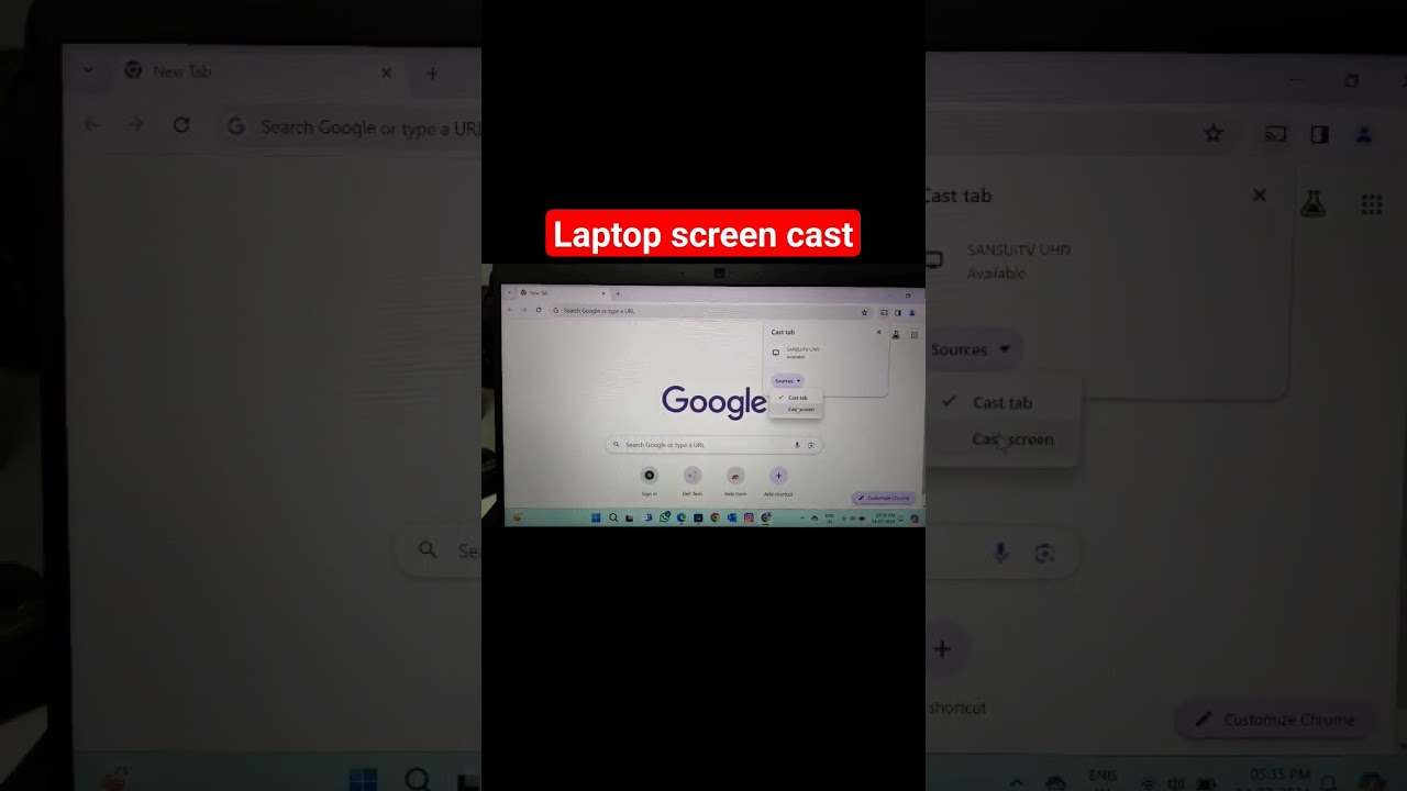 Laptop screen sharing on TV with the help Google chrome application