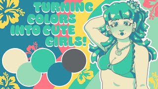 Turning Colors into Cute Girls! - Random Color Palette Challenge
