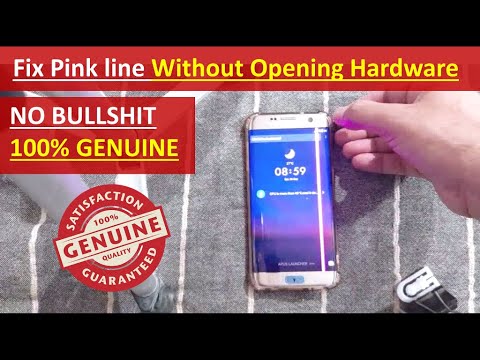WITHOUT OPENING | how to fix pink line on s7 edge screen ? REAL s7 edge pink line fix with clip
