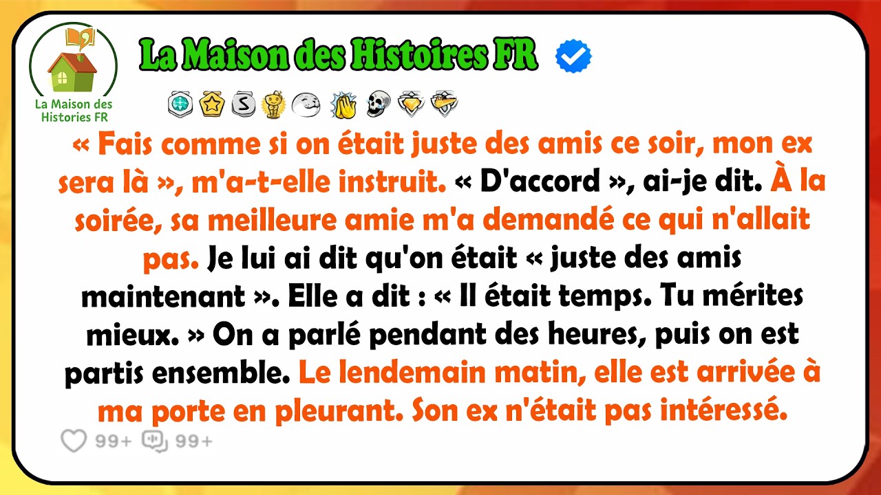 « Tu veux que je fasse semblant d’être ton simple ami ce soir, pour que ton ex ait envie de toi ? » Les mots sont sortis tout seuls, pendant que Chloé ajustait sa robe rouge devant le miroir, deux...