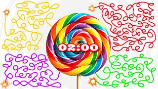 2 MINUTE Timer - LOLLIPOP (CANDY BOMB)​ 🍭​💣​ Classroom Countdown with Music screenshot 2