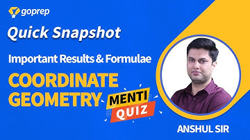 Coordinate Geometry | Class 11 Maths | Important Results & Formulas | JEE Main 2021 | Anshul Sir