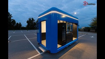 Blue Oval. Blue coffee bar. Oval large size 4.5m