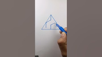 💯💥Drawing of a cube inside a triangle #triangle #3d #drawing  #shorts