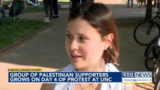 Group of Palestinian supporters grows on day four of protest at UNC