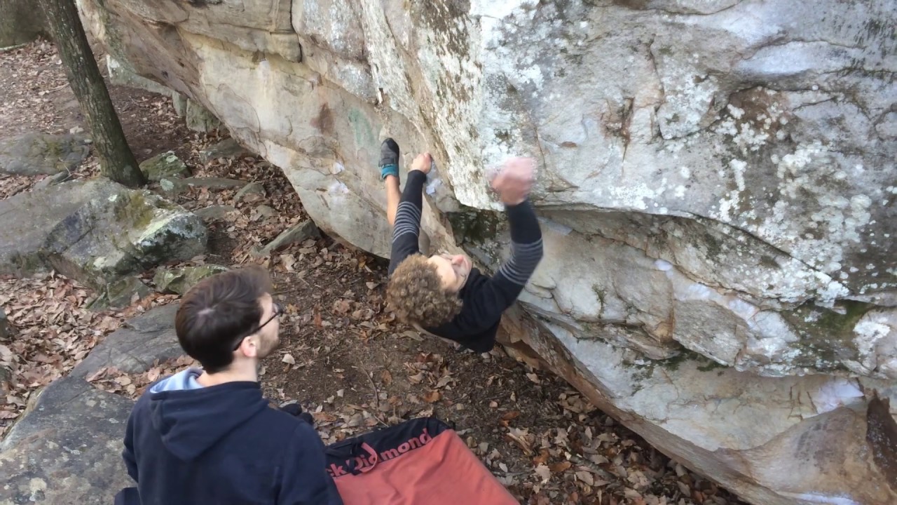 Moss Rock Preserve bouldering: V7 Hoop Dreams - YouTube