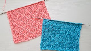 Easy Lace Knit Stitch | Einfaches Strick-Ajourmuster | Punto semplice traforato |Punto calado simple