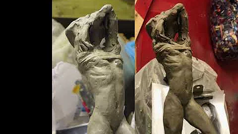 Steve Yeates sculpture clay commission progress.