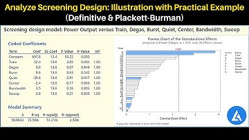 Analyze Screening Design: Design of Experiment (DOE) With Example (Definitive & Plackett-Burman)