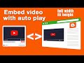 How to embed video from youtube to blogger with autoplay
