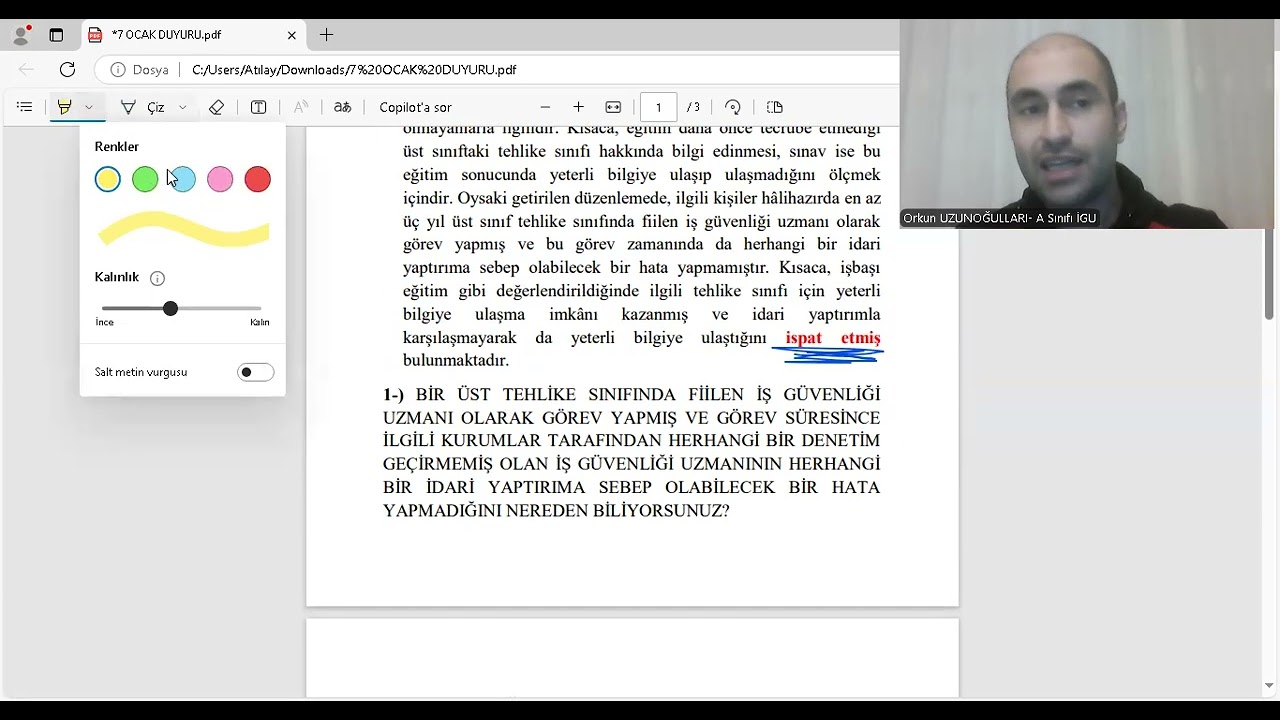 07.01.2025 TARİHLİ İSG KATİP’TEKİ AÇIKLAMA İLE İLGİLİ ELEŞTİRİ