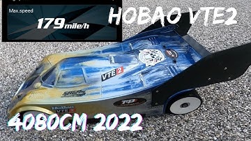 Hobao VTE2 179mph 4080cm 2022kv second run on same gear, Onyx 8k