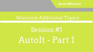 Celebrity Selenium Additional Topics - Session 1 - AutoIt ( Part 1) Net Worth