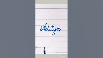 Writing name #Aditya in good handwriting...