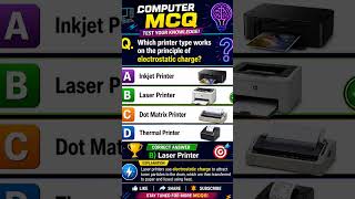 Computer MCQ | Electrostatic Charge Printer Question ⚡ #Shorts