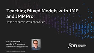 Jmp Academic - Teaching Mixed Models With Jmp And Jmp Pro