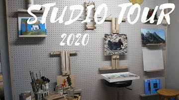 Art Studio Tour 2020 | Small Spaces | Pegboard Wall Easel, Brush Dip, & More!