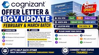 Cognizant Offer Letter & BGV Update by Role, Month, Batch, and Location | GenC | PAT | Analyst Tr...