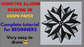 3D Geometric Star Drawing Tutorial | Easy Symmetric Pattern on Graph Paper | Rumi October Art Part 2