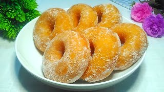 Make donuts easily at home Extremely soft donuts.1x proofing No eggs , No milk