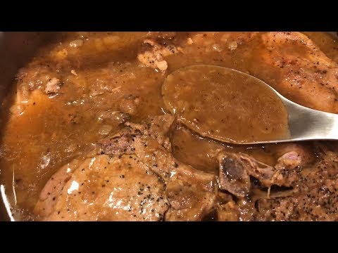 Smothered Pork Chops & Onion Gravy by The Cajun Ninja