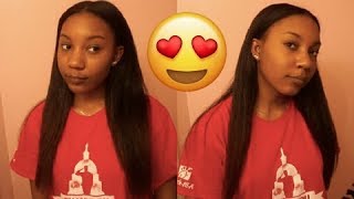 Straightening Midback Length Natural Hair With No Heat Damage