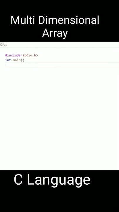 Multi Dimensional Array in C language #shortVideo - YouTube