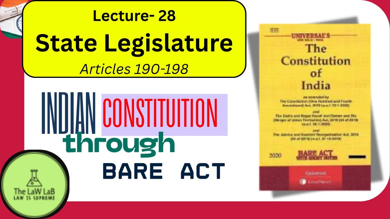 Articles 190–198: State Legislature Explained | Indian Constitution Series @The LAW LAB