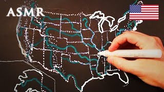 ASMR 1hr Drawing Map of the USA | Soft Spoken