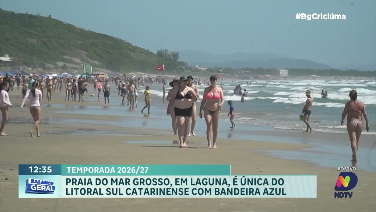 Praia do Mar Grosso é a única do Sul de SC com Bandeira Azul