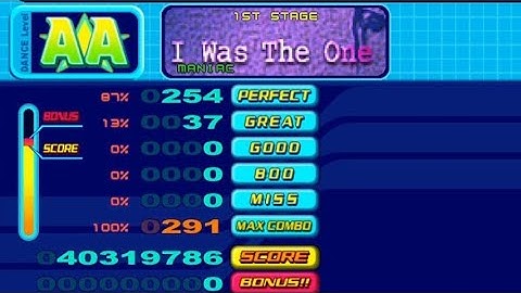 DDR 5thMIX - I Was The One (Maniac, 7) AA FC (no bar)
